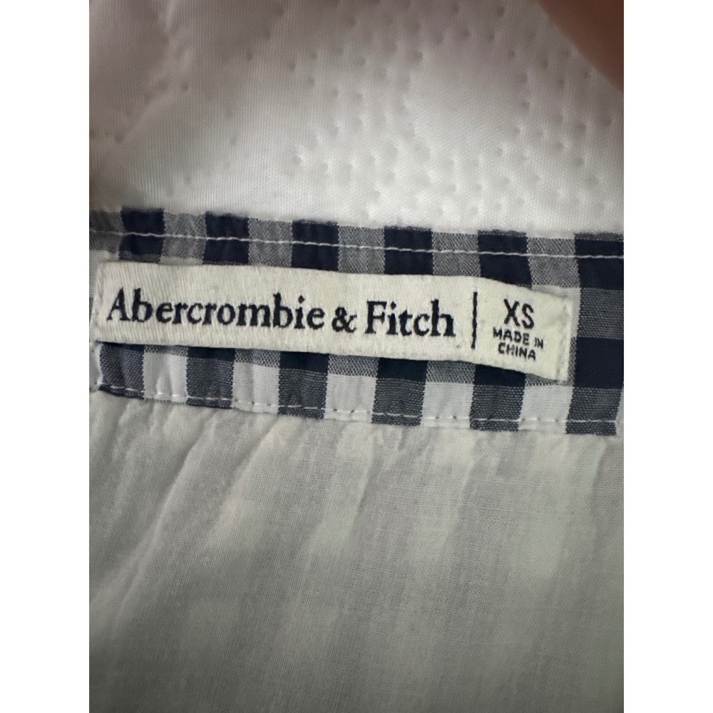 Abercrombie & Fitch Blue White Gingham Tiered Midi Skirt Boho Cottagecore XS - Picture 9 of 11